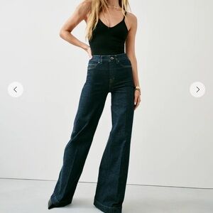 SPANX Raw Indigo Wide Leg Jeans Size XL